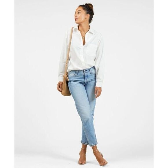 OUTERKNOWN Sydney Boyfriend Shirt white XS new - Picture 1 of 12